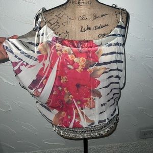 Floral & striped blouse